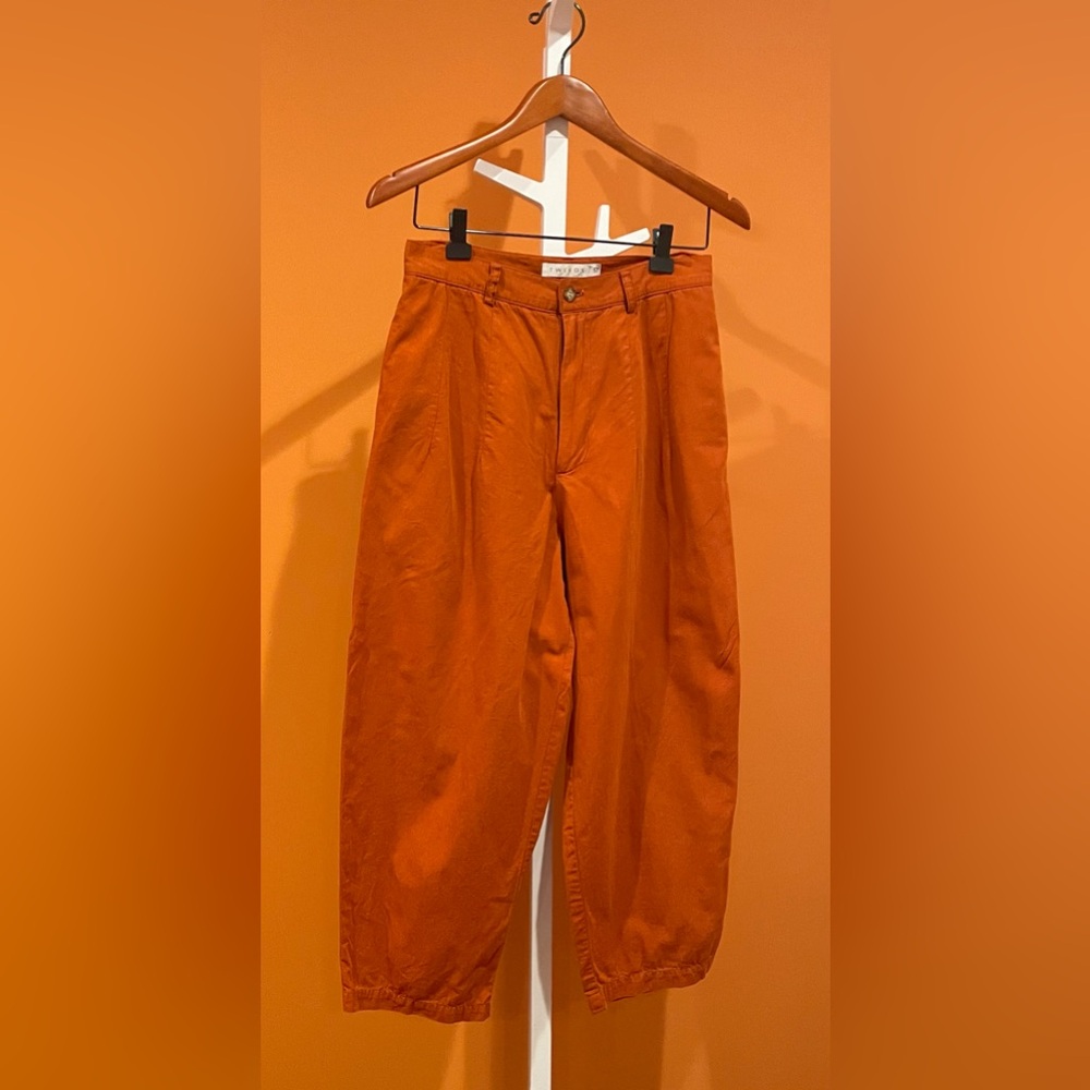 90s VTG Barrel Leg Tweeds Trousers orange size 10 - Picture 6 of 6